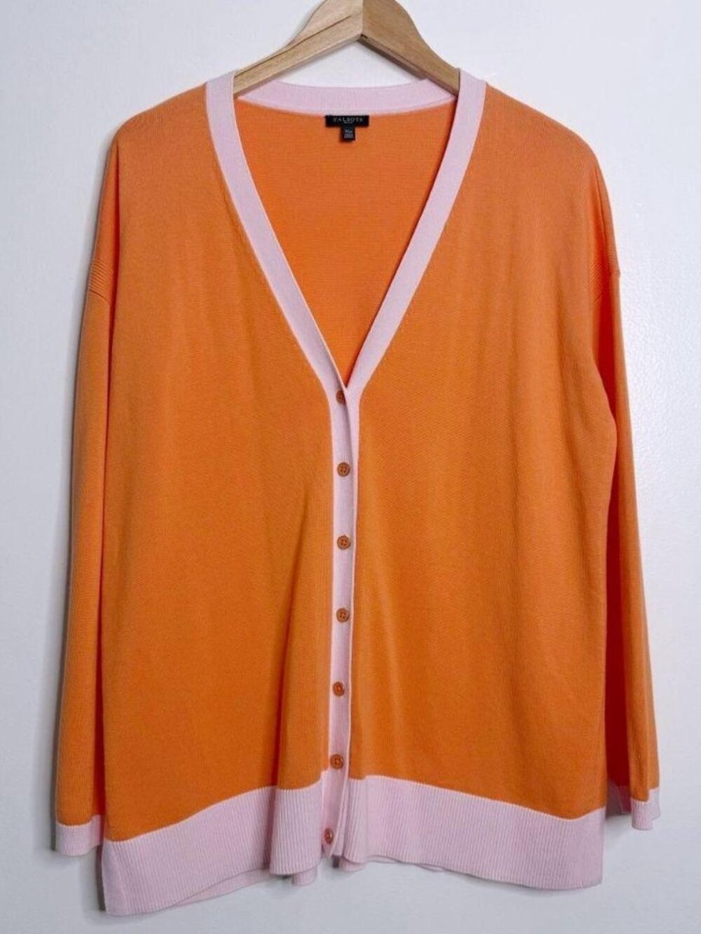 Talbots Women's Orange and Pink Cardigan